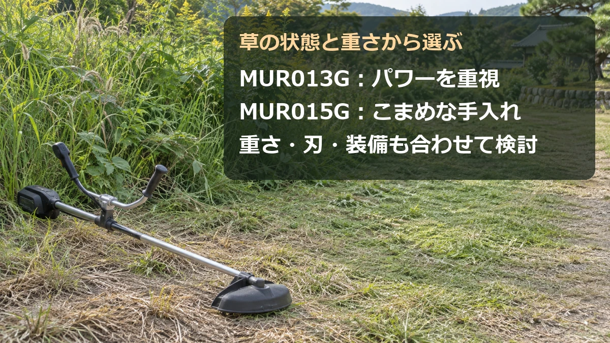 負荷の大きい作業はMUR013G、定期的な手入れと軽さならMUR015Gという選び分け